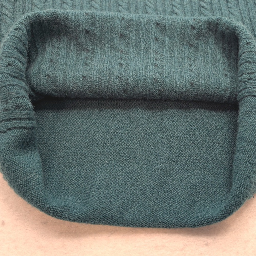 Banana Republic Cashmere Sweater Womens S Green Cable Knit Turtleneck Button - Picture 4 of 9